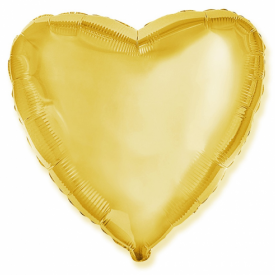 Folinis balionas širdis (auksinė)