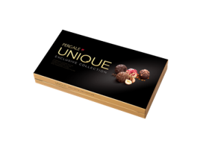 Saldainiai PERGALĖ UNIQUE dėžutėje, 200 g