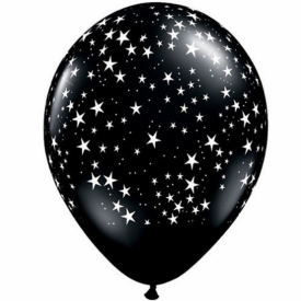 Juodas balionas su žvaigždutėmis