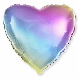 Folinis balionas širdis (vaivorykštė)